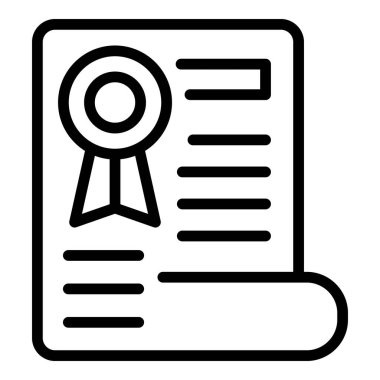 Eğitim diploması ikonu ana hatları vektörü. Personel ekibi. Atölye kursu