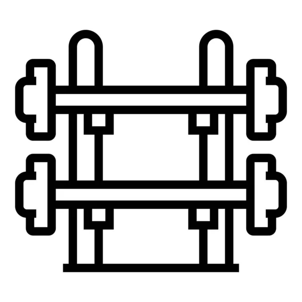Langhantelstand Symbol Umrissvektor Sportgeschäft Gerätehaus — Stockvektor