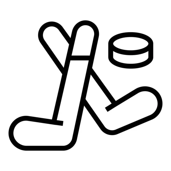 Hockey Stick Icoon Omtrek Vector Interieurwinkel Sportwinkel — Stockvector