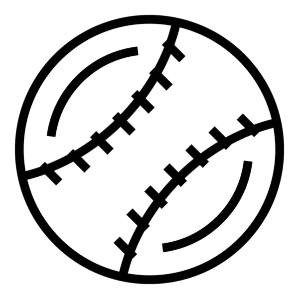 Baseball Boll Ikon Kontur Vektor Sportaffär Lagra Kondition — Stock vektor