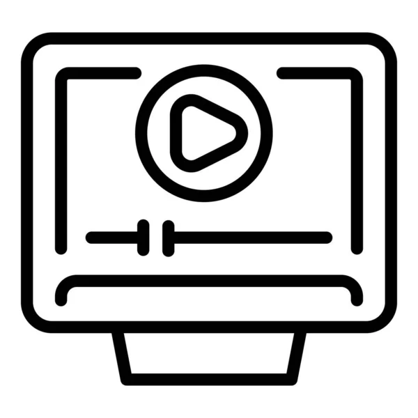Videotraining Icoon Omtrek Vector Personeelszaken Zakelijke Presentatie — Stockvector