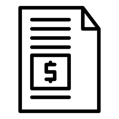 Ödeme kâğıdı ana hatları vektörü. Banka parası. Denge hizmeti