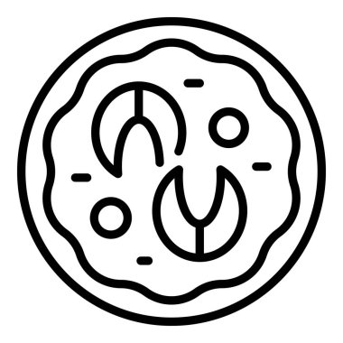 Karayip balık ikonu ana hatları vektörü. Peri yemeği. Ceviche yemeği