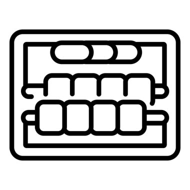 Karayip peri çubuğu ikonu ana hat vektörü. Ceviche yemeği. Ağır ateşte pişirilmiş haiti