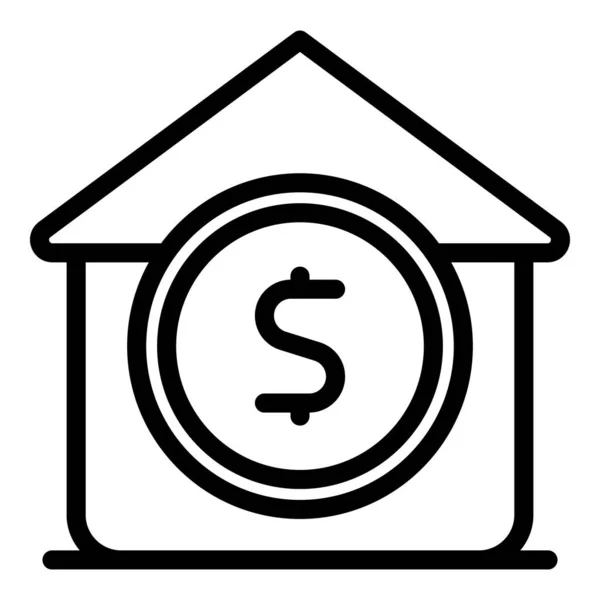 Dollar Comprar Vetor Esboço Ícone Casa Pessoas Casa Cidade Ficar — Vetor de Stock