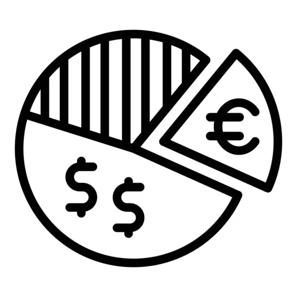汇款饼图图标矢量轮廓 银行付款 流动薪酬 — 图库矢量图片