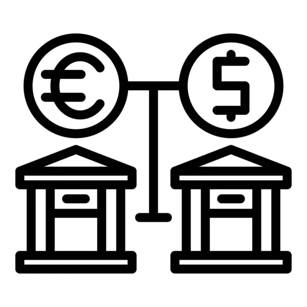 Icône Transfert Bancaire Contour Vecteur Carte Numérique Solde Recevoir — Image vectorielle