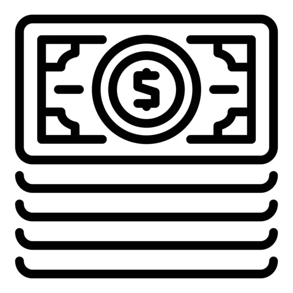 Ikona Pakietu Gotówkowego Zarys Wektora Cyfrowa Karta Przelew Bankowy — Wektor stockowy