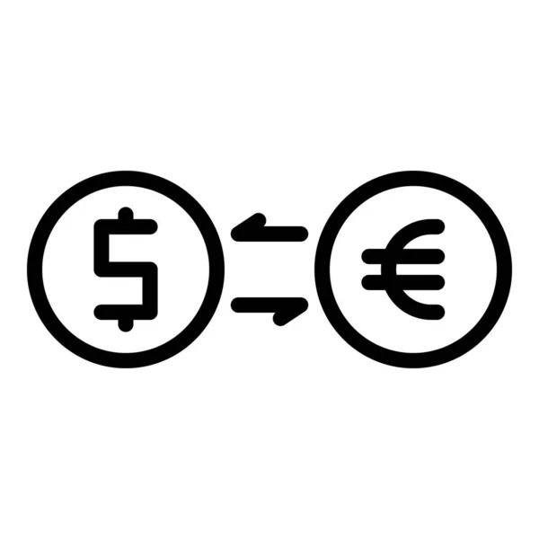 Argent Convertir Icône Contour Vecteur Paye Numérique Virement Bancaire — Image vectorielle