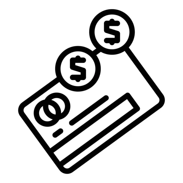Bankkaart Pictogram Overzicht Vector Geld Overmaken Digitale Telefoon — Stockvector