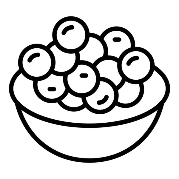 Meat Balls Icon Outline Vector 접시닦아 멍청이 — 스톡 벡터