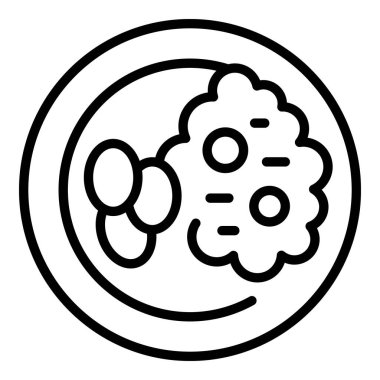 Gıda ikonu ana hat vektörü. Karayip yemeği. Peri haiti