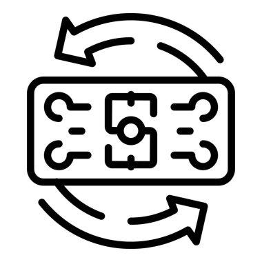 Para simgesi dış hat vektörünü dönüştür. Fon büyür. Kredi çizelgesi