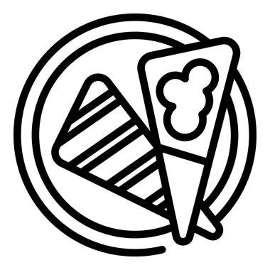 Avustralya yiyecek dilimi ikonu ana hat vektörü. Tabak tavuğu. Bbq australia