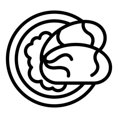 Gıda ikonu ana hat vektörü. Avustralya mutfağı. Tabak kahvaltısı