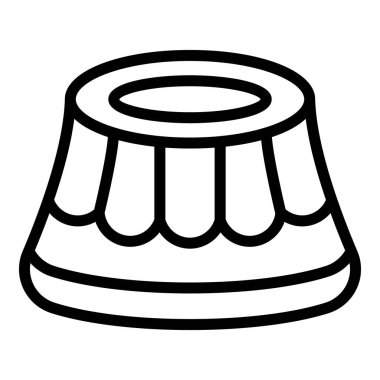 Jöleli kek ikonu ana hatları vektörü. Viyana içeceği. Avusturya mutfağı