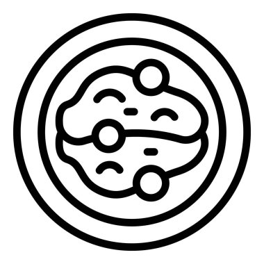 Ekmek besin ikonu ana hatları vektörü. Avusturya mutfağı. Biftek Viyana