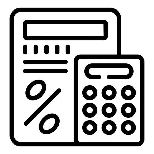 Loan Calculator Pictogram Schets Vector Winstfinanciering Grafiekbedrijf — Stockvector