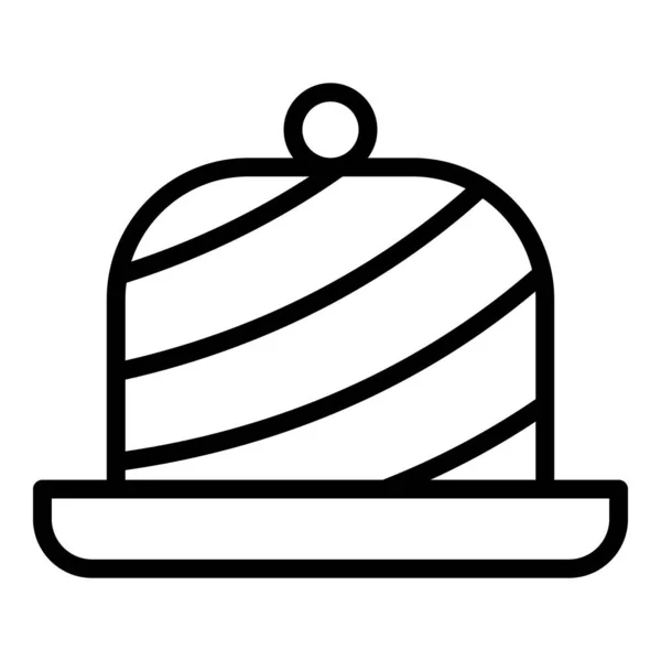 Контур Иконки Желейного Торта Австралийская Еда Блюдо Завтрак — стоковый вектор