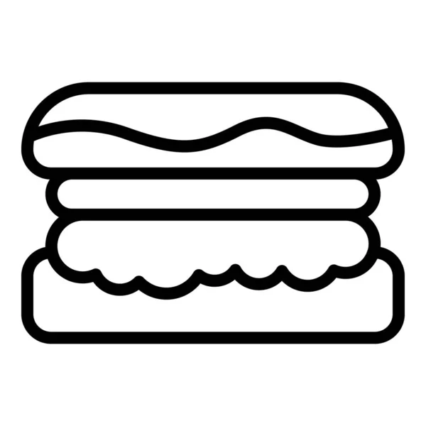 Vettore Contorno Icona Hamburger Australiano Cucina Piatto Barbecue — Vettoriale Stock
