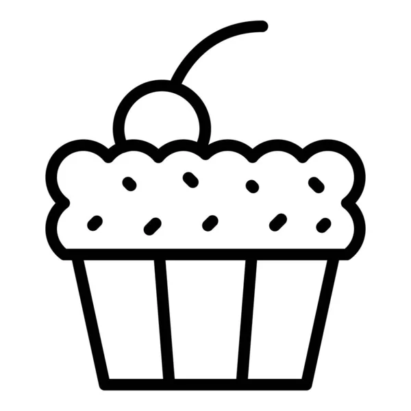 Australiano Cupcake Ícone Contorno Vetor Prato Cozinha Peixe Torta — Vetor de Stock