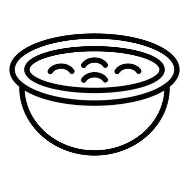 Avusturya çorba ikonu ana hatları vektörü. Yiyecek, Avusturalya. Biftek ekmeği