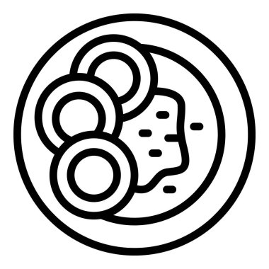 Avusturya mutfak ikonu ana hatları vektörü. Avusturya yemeği. Restoran patatesi.