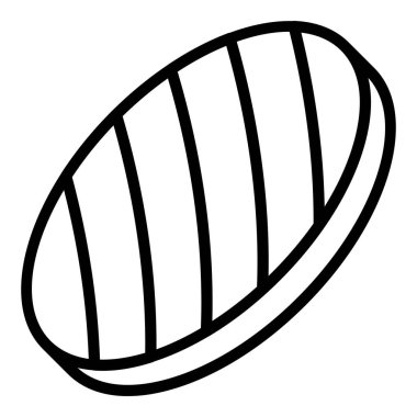 Burger bbq et ikonu ana hatları vektörü. Arap yemeği. Azerbaycan yemeği