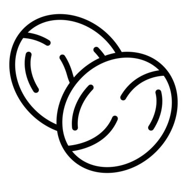 Kahve çekirdeği ikonu ana hatları vektörü. Cezaevi kupası. Espresso iç.