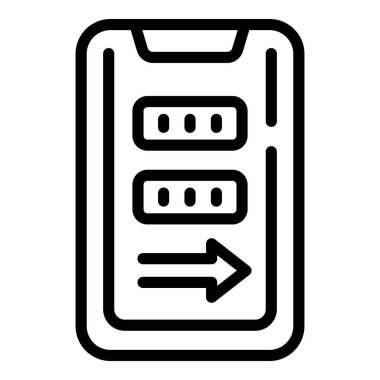 Dijital kullanıcı simgesi ana hatları vektörü. Hesap formu. Çevrimiçi kayıt