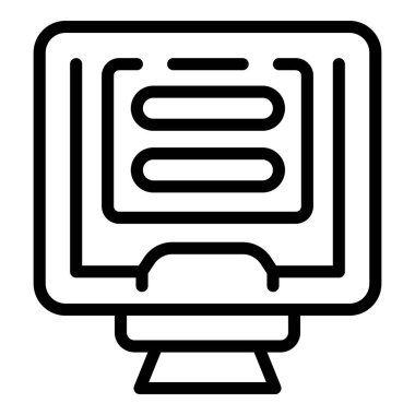 Çevrimiçi kayıt ikonu ana hatları vektörü. Bilgisayar hesabı. Form kaydı