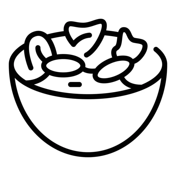 サラダ食品アイコンアウトラインベクトル オーストリア料理 ポテトオーストリア人 — ストックベクタ
