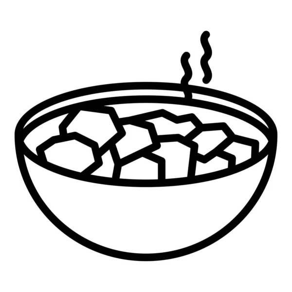 Icône Salade Chaude Contour Vecteur Cuisine Arabe Farine Alimentaire — Image vectorielle