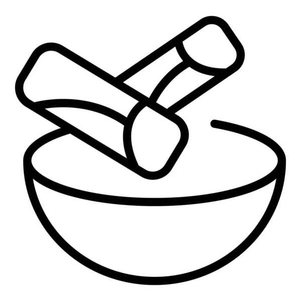Кухня Иконка Контура Вектора Азербайджанский Араб Индийское Блюдо — стоковый вектор