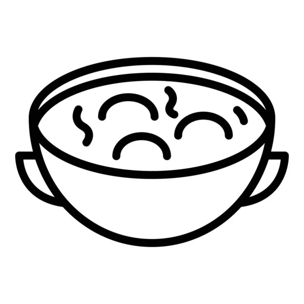 Hot Azerbaijan Soupe Icône Contour Vecteur Plat Indien Repas Dolma — Image vectorielle