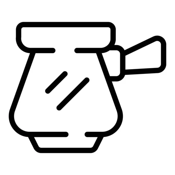 阿拉伯语咖啡壶图标勾勒出向量 咖啡杯 阿拉伯饮料 — 图库矢量图片