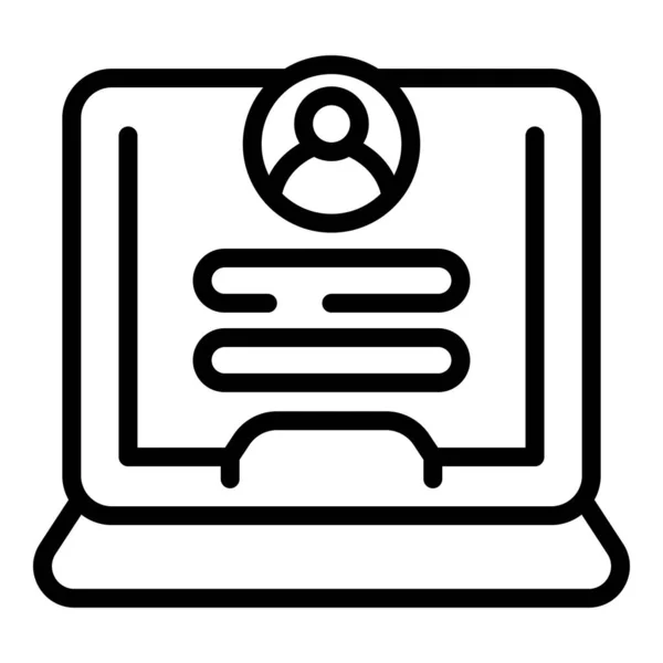 Вектор Контура Иконки Пользователя Ноутбука Форма Счета Регистрация Онлайн — стоковый вектор
