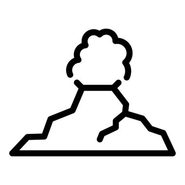 Gezegen kabuğu simgesi ana hat vektörü. Volkanik magma. Ada krateri