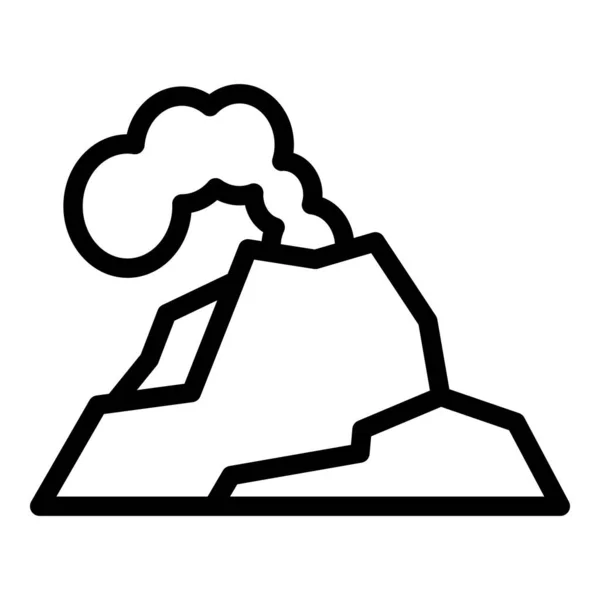 Вулканічний Ікона Виверження Окреслює Вектор Вулканічний Вогонь Магма — стоковий вектор