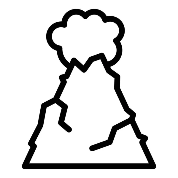 Вектор Контура Иконы Вулкана Лава Вулканический Огонь Магма Вулканическая — стоковый вектор