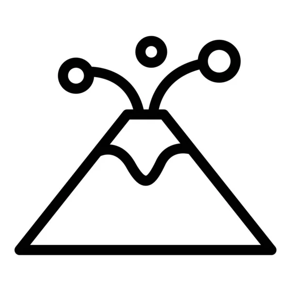 Вектор Контуру Піктограми Гірських Вулканів Магма Вогонь Виверження Вулкана — стоковий вектор