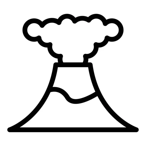 Вулканский Вектор Очертаний Значка Взрыва Извержение Вулкана Лавовый Пепел — стоковый вектор
