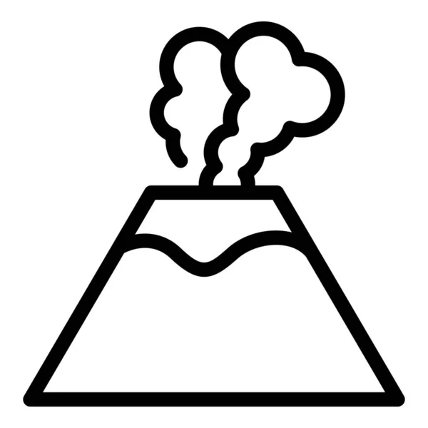 Vektor Obrysu Ikony Kamenné Sopky Sopečná Erupce Lávový Oheň — Stockový vektor