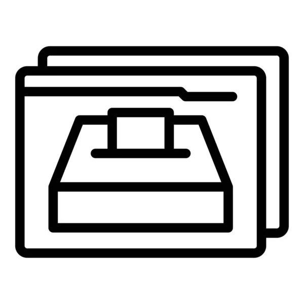 Voter Box Icon Outline Vector Encuesta Personas Móvil Digital — Vector de stock