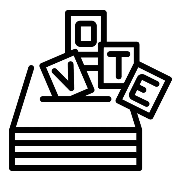 Votez Icône Contour Vecteur Sondage Mobile Internet Numérique — Image vectorielle