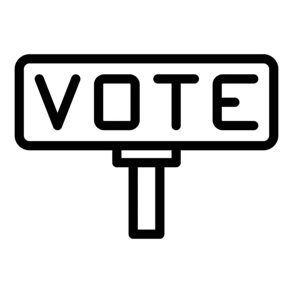 Vota Banner Icona Contorno Vettore Sondaggio Digitale Elezione Del Voto — Vettoriale Stock