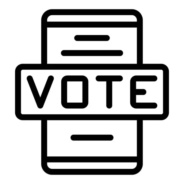 Vote Smartphone Icon Outline Vector Digital Poll Online Ballot — Stock Vector