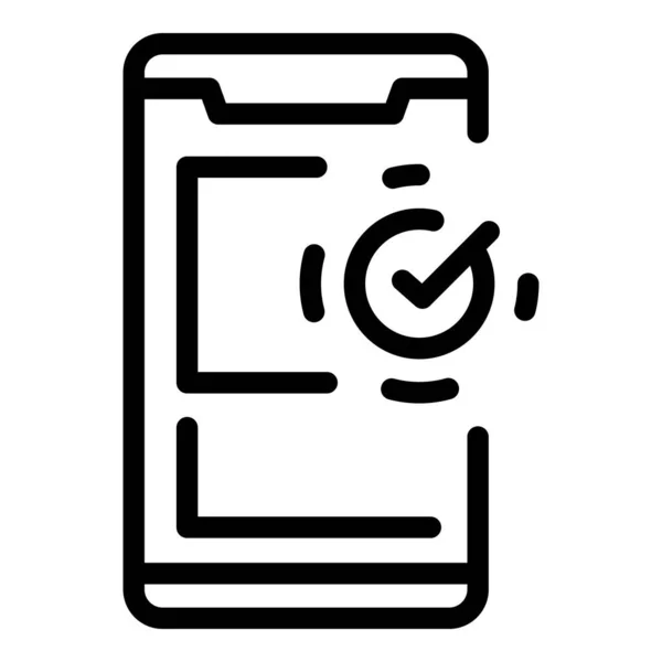 Vektor Obrysu Hlasovacích Lístků Smartphone Hlasujte Online Mobilní Průzkum — Stockový vektor