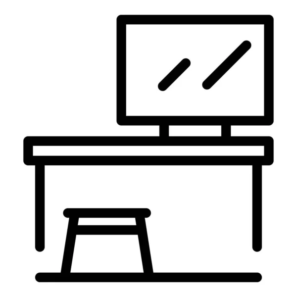 Arbeit Desktop Symbol Umrissvektor Computer Video Virtuelles Zuhause — Stockvektor