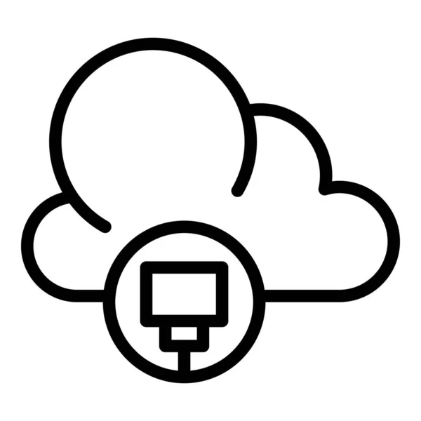 Cloud Data Icon Outline Vector Sociaal Verblijf Netwerkonderwijs — Stockvector
